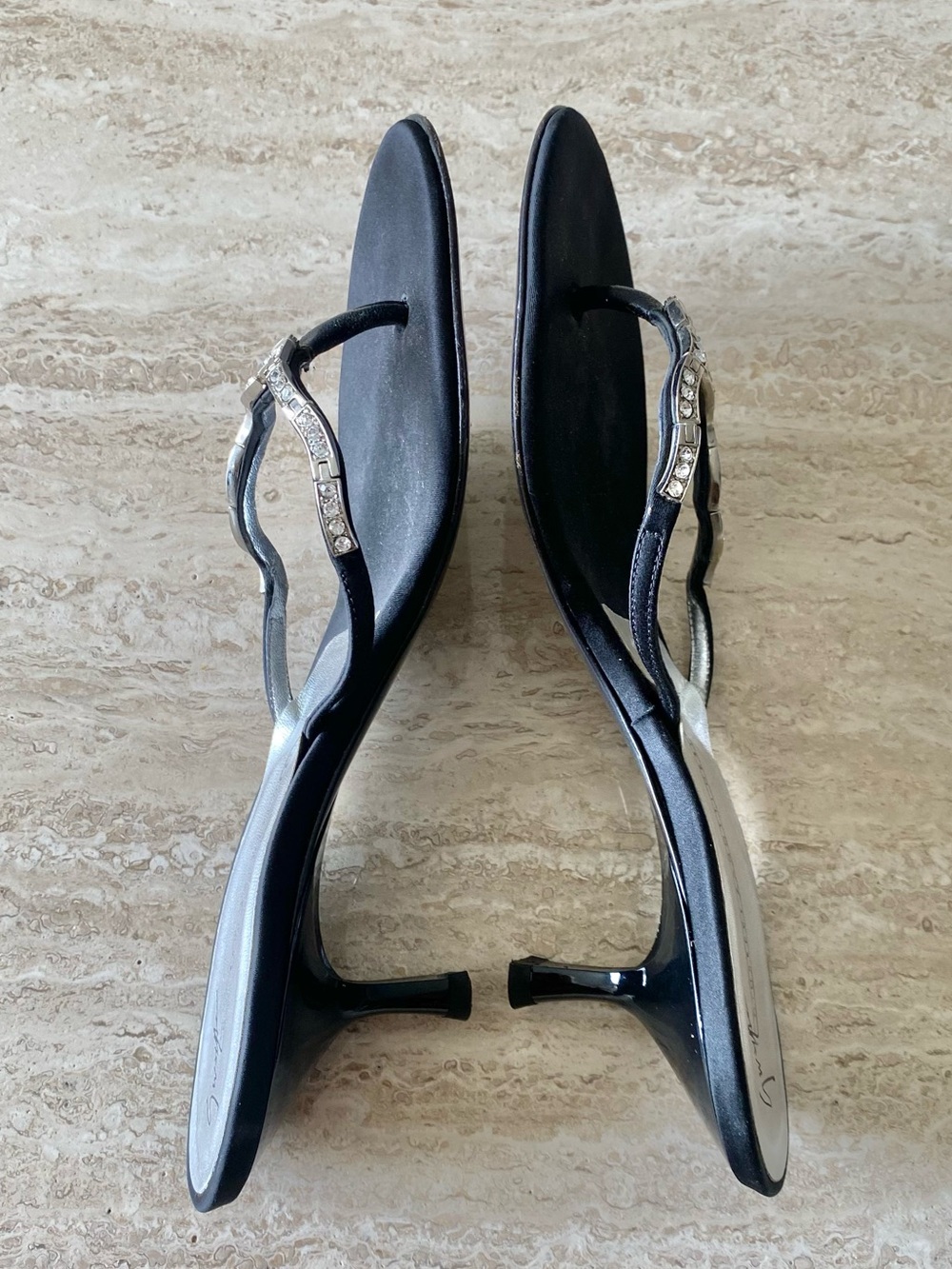Vintage Giuseppe Zanotti Rhinestone Thong Sandal Heels - Picture 7 of 12